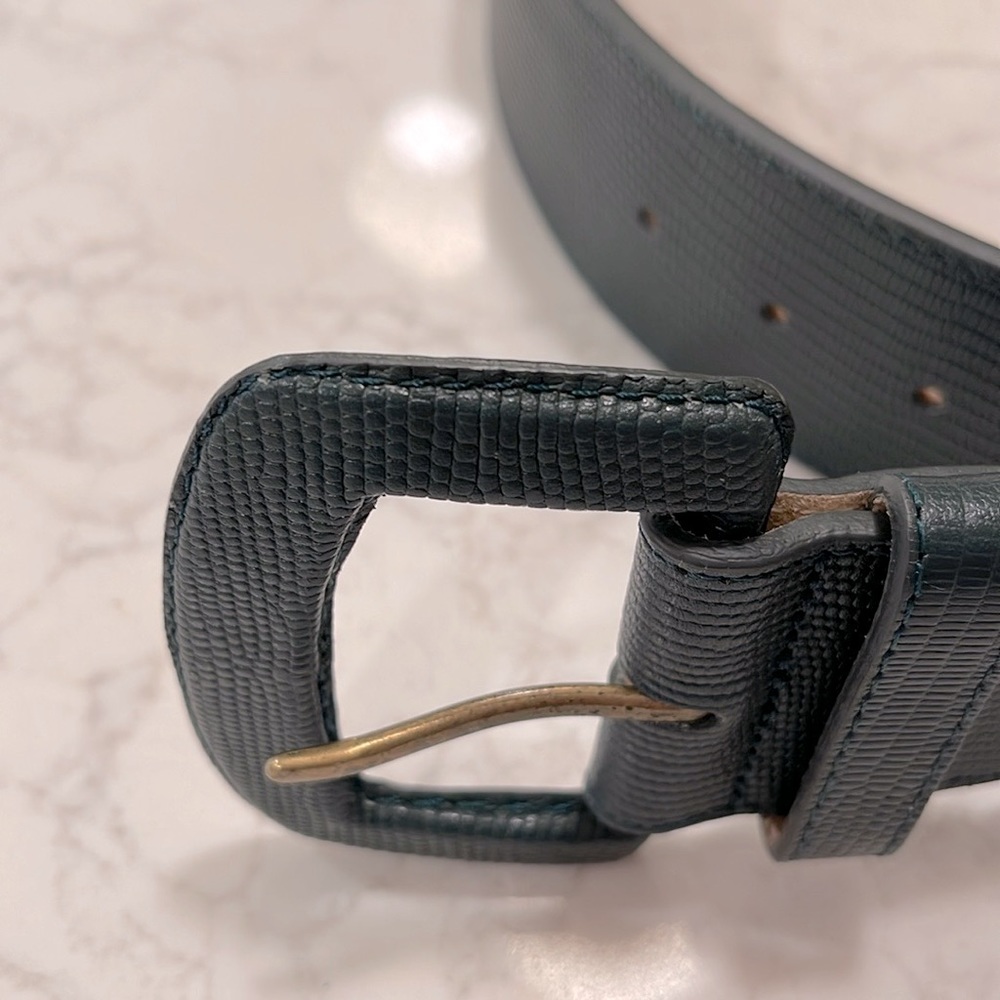Marks & Spencer Green Snakeskin Leather Belt Size Medium